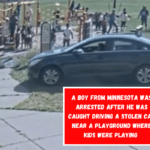A boy from Minnesota was arrested after he was caught driving a stolen car near a playground where kids were playing