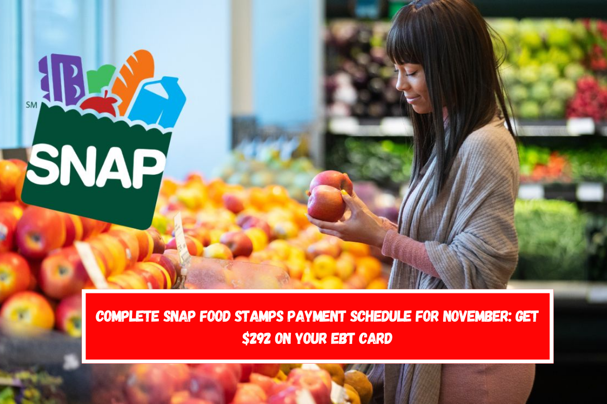 Complete SNAP Food Stamps payment schedule for November Get $292 on your EBT card
