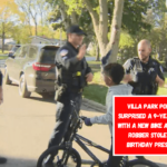 Villa Park police surprised a 9-year-old with a new bike after a robber stole his birthday present