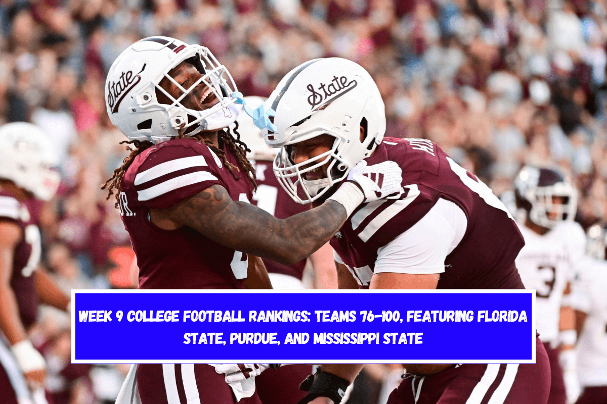 Week 9 College Football Rankings Teams 76-100, Featuring Florida State, Purdue, and Mississippi State