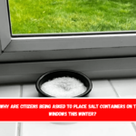 Why are citizens being asked to place salt containers on their windows this winter
