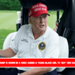 Trump is shown in a video asking a young black girl to buy her hair