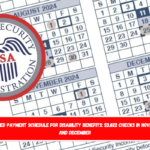 Updated payment schedule for Disability benefits $3,822 checks in November and December