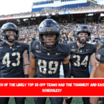 Which of the likely top 25 CFP teams had the toughest and easiest schedules