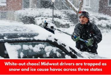 White-out chaos! Midwest drivers are trapped as snow and ice cause havoc across three states